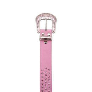 Jump Gladiator Pink Micro Fiber Leather Upper Metallic Ornament Buckle Belts 1