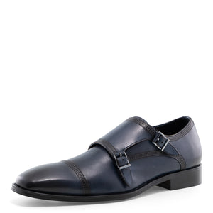 Mccain - Navy Double Monk Straps Oxford Dress Shoes for Men by Jump