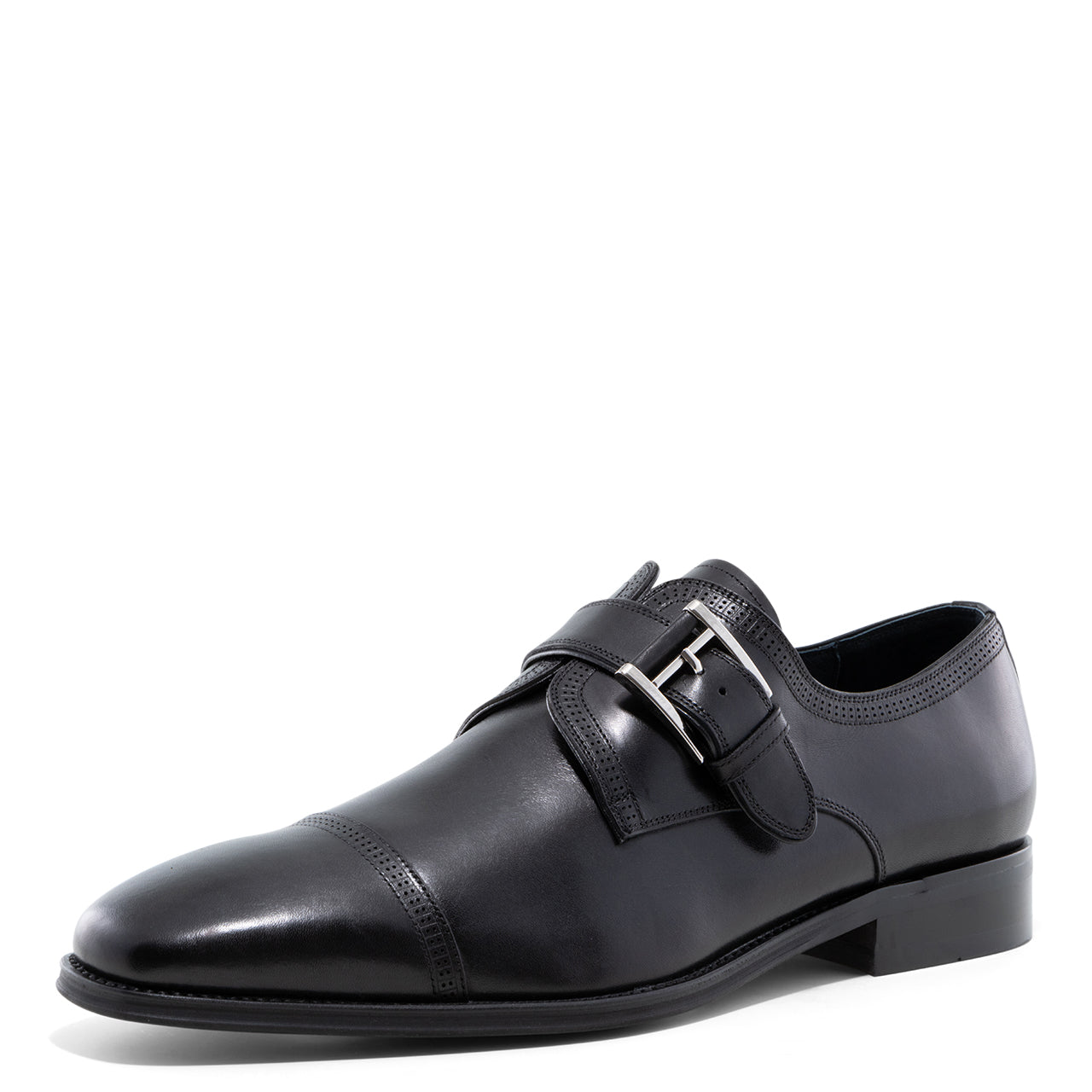 Mcneil - Black Single Monk Strap Oxford Dress Shoes for Men by Jump