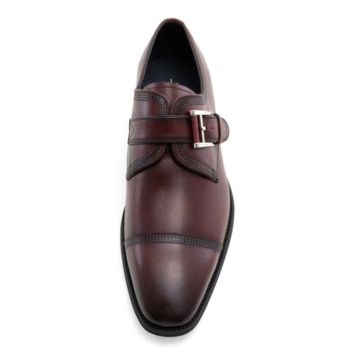 Mcneil - Burgundy Single Monk Strap Oxford Dress Shoes for Men by Jump 6